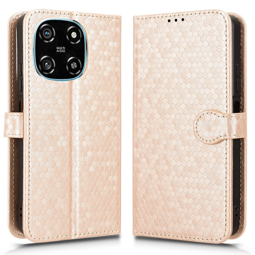 For Blackview Color 6 Wallet Case Dot Pattern Imprint PU Leather Phone Cover with Wrist Strap