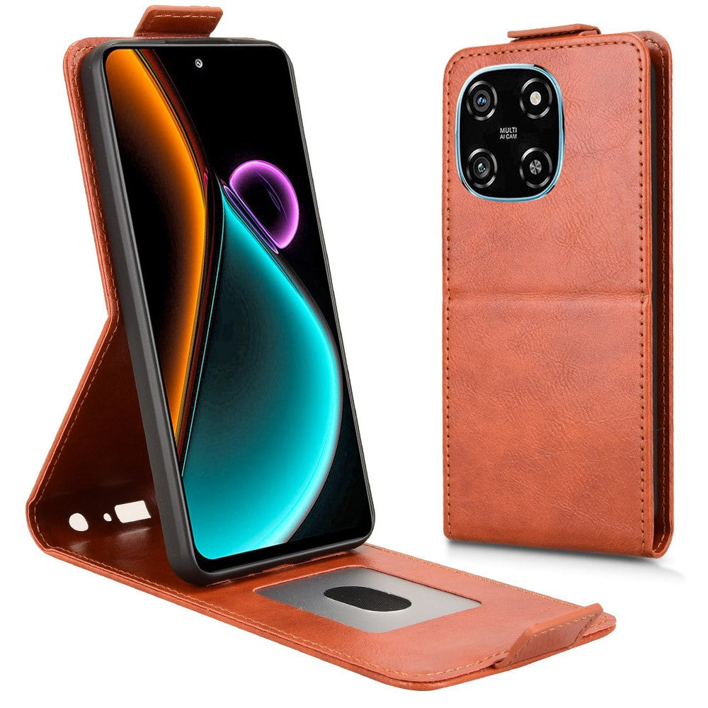 For Blackview Color 6 Stand Case Magnetic Clasp Vertical Flip Leather Phone Cover with Card Holder