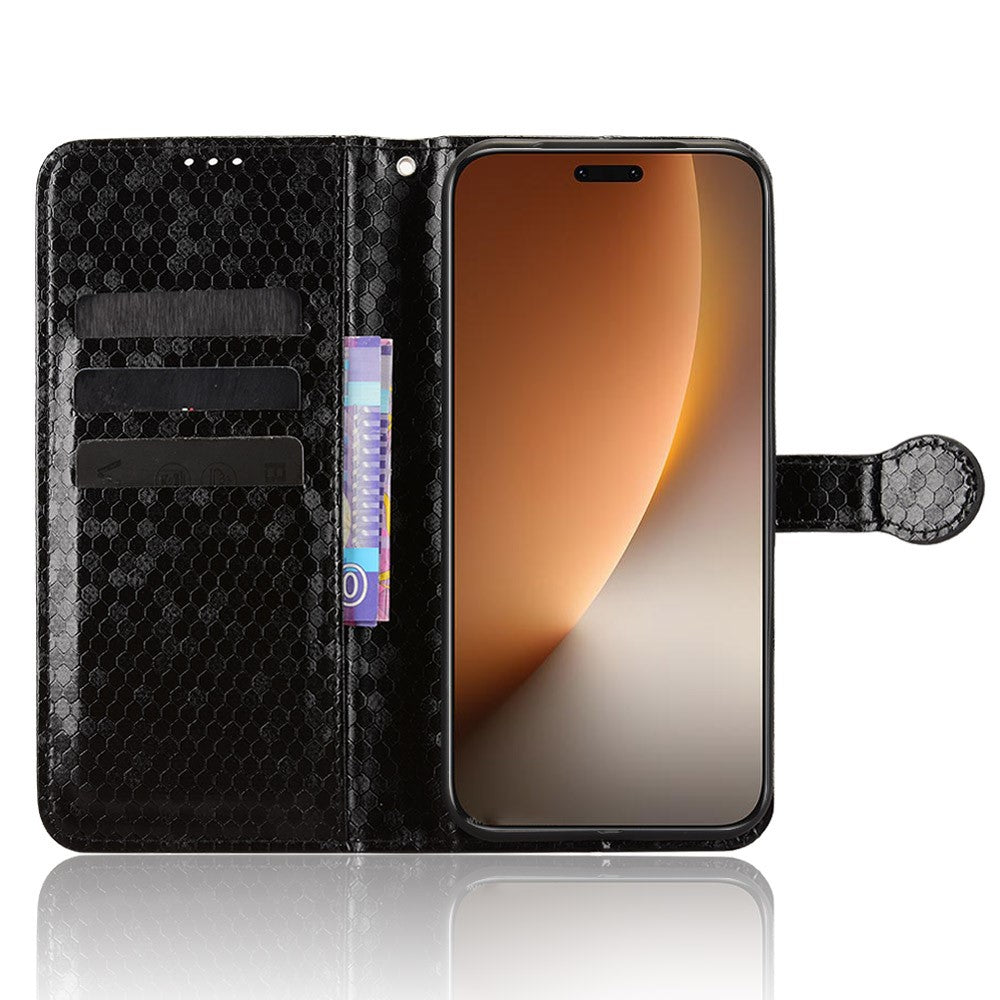 For Honor Magic8 Pro 5G Wallet Case Dot Pattern Imprint PU Leather Phone Cover with Wrist Strap