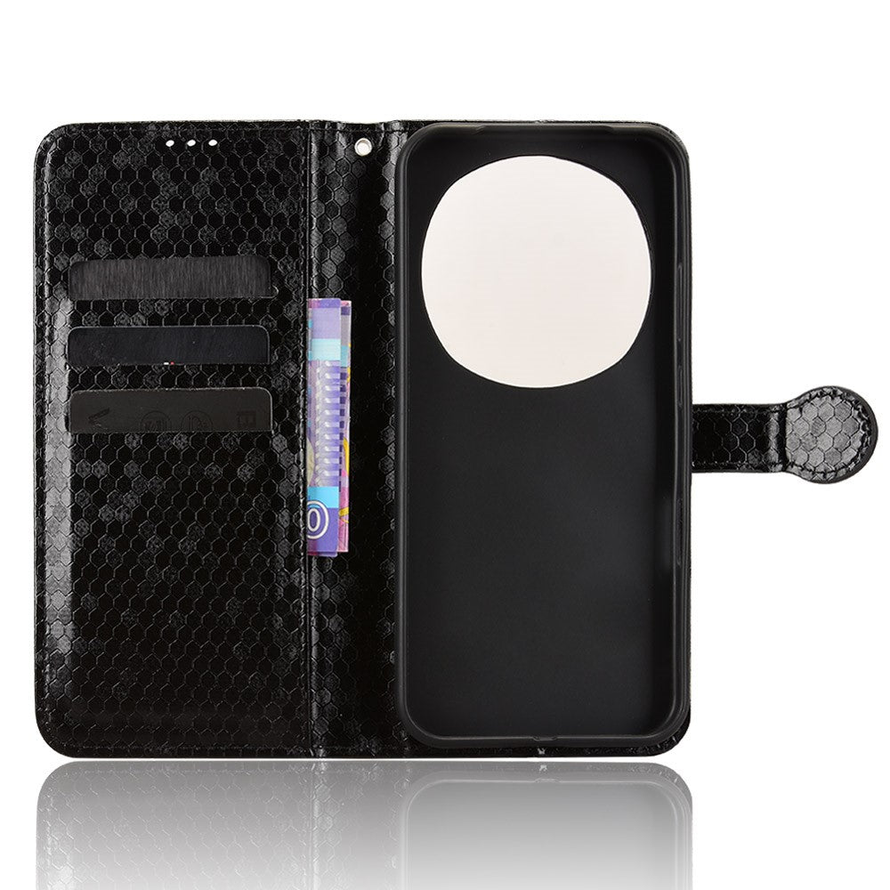 For Honor Magic8 Pro 5G Wallet Case Dot Pattern Imprint PU Leather Phone Cover with Wrist Strap