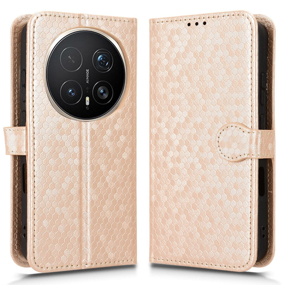 For Honor Magic8 Pro 5G Wallet Case Dot Pattern Imprint PU Leather Phone Cover with Wrist Strap