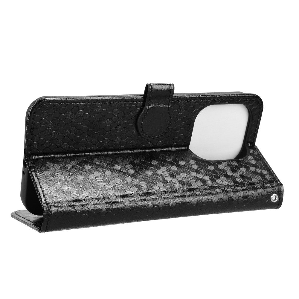 For OnePlus 15 5G Wallet Case Dot Pattern Imprint PU Leather Phone Cover with Wrist Strap