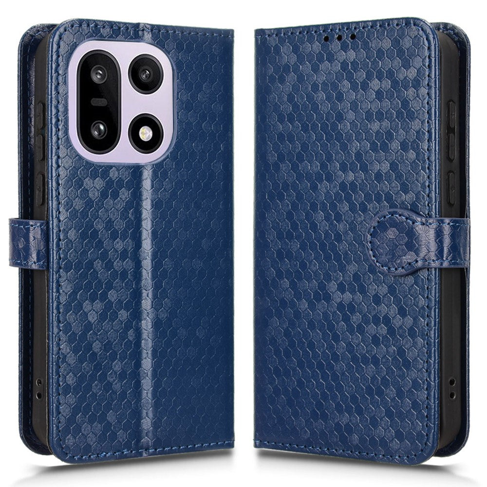 For OnePlus 15 5G Wallet Case Dot Pattern Imprint PU Leather Phone Cover with Wrist Strap