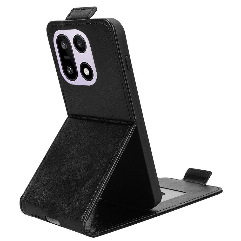 For OnePlus 15 5G Stand Case Magnetic Clasp Vertical Flip Leather Phone Cover with Card Holder