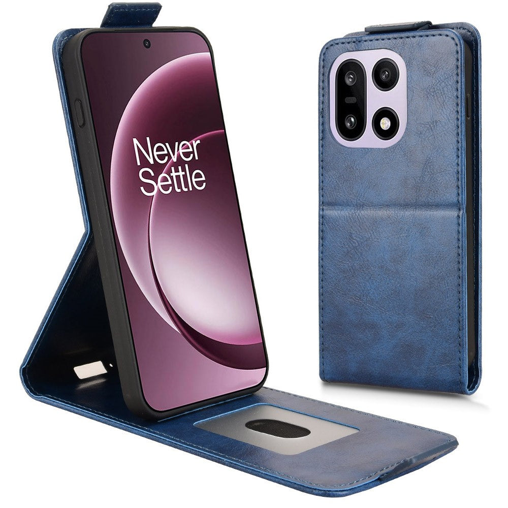 For OnePlus 15 5G Stand Case Magnetic Clasp Vertical Flip Leather Phone Cover with Card Holder