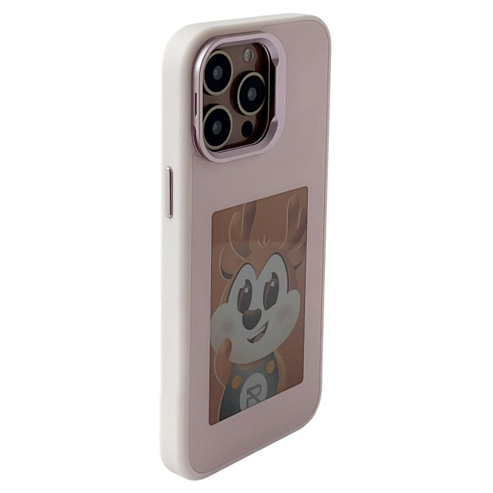 For iPhone 15 Pro Smart E-Ink Magnetic Case Lens Kickstand 4 Color HD 4 inch Display NFC DIY Customized Screen