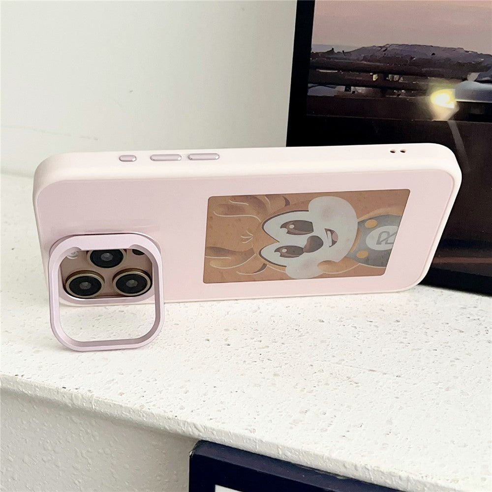 For iPhone 15 Pro Smart E-Ink Magnetic Case Lens Kickstand 4 Color HD 4 inch Display NFC DIY Customized Screen