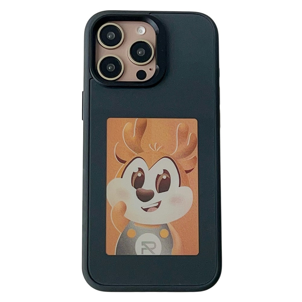 For iPhone 15 Pro Smart E-Ink Magnetic Case Lens Kickstand 4 Color HD 4 inch Display NFC DIY Customized Screen