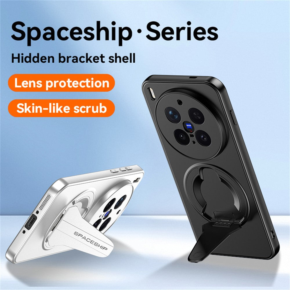 For vivo X300 5G Case Compatible with MagSafe Hidden Kickstand Skin-Feel Matte PC TPU Phone Back Cover