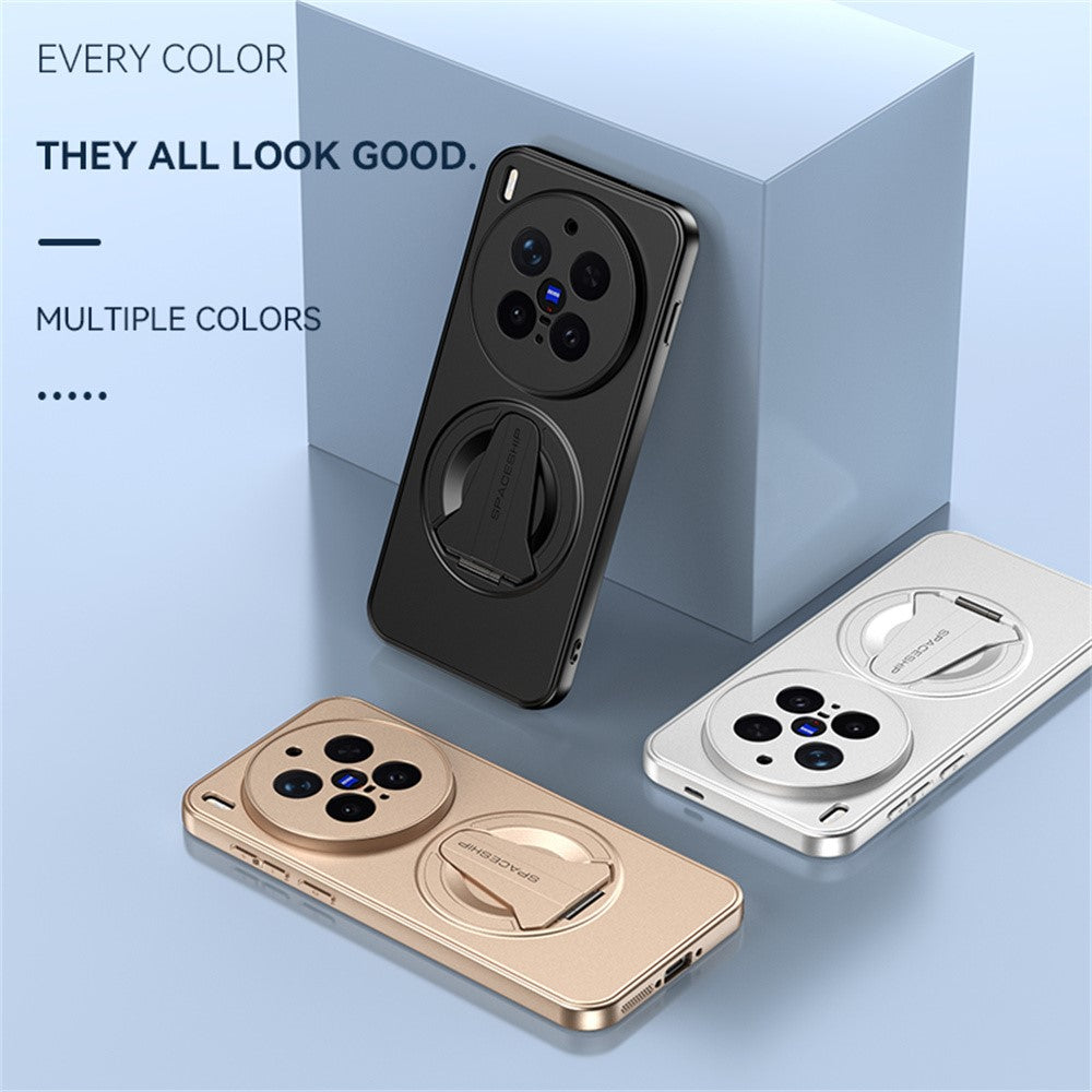 For vivo X300 5G Case Compatible with MagSafe Hidden Kickstand Skin-Feel Matte PC TPU Phone Back Cover