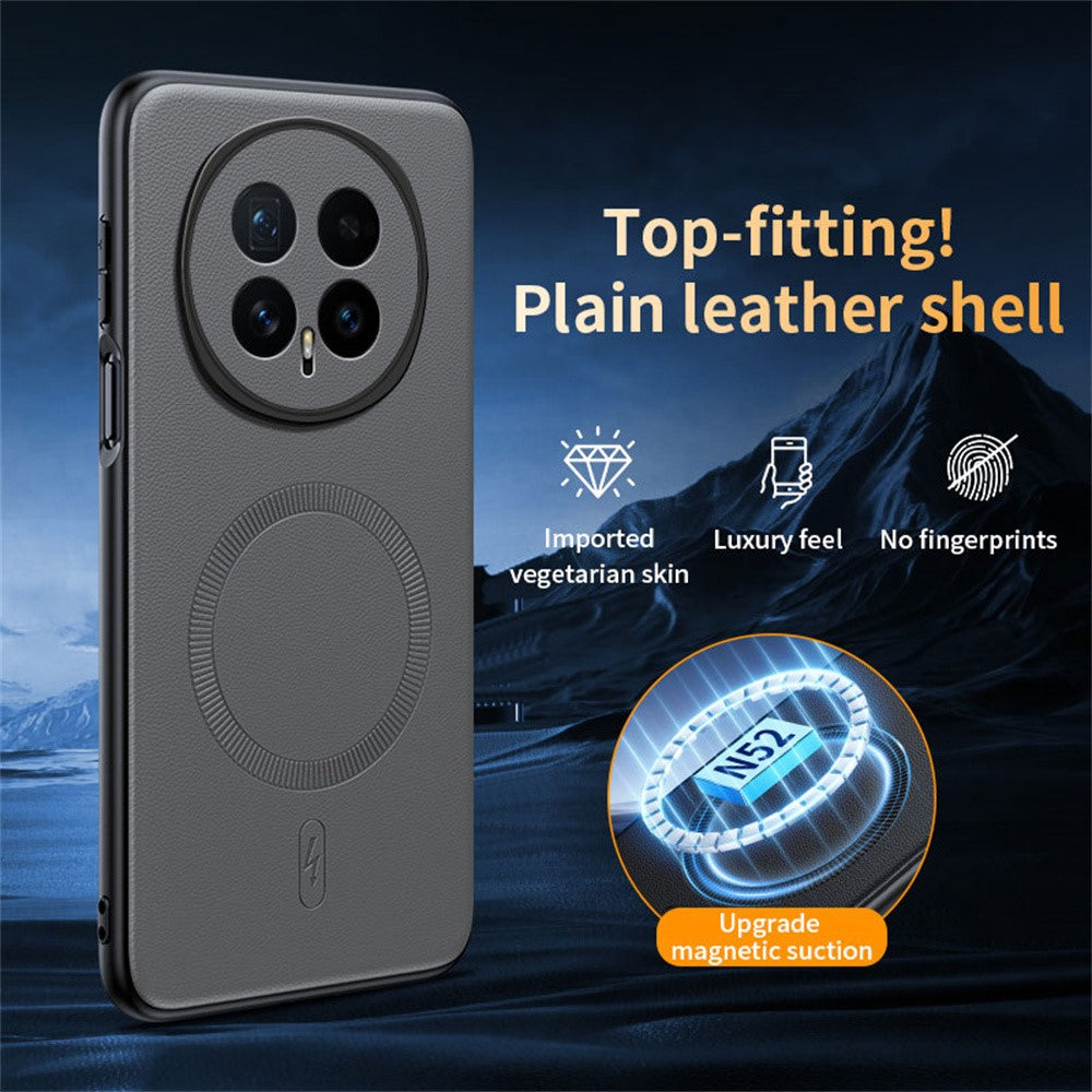 For Honor Magic8 5G Case Compatible with MagSafe Leather Coated TPU + PC Phone Cover