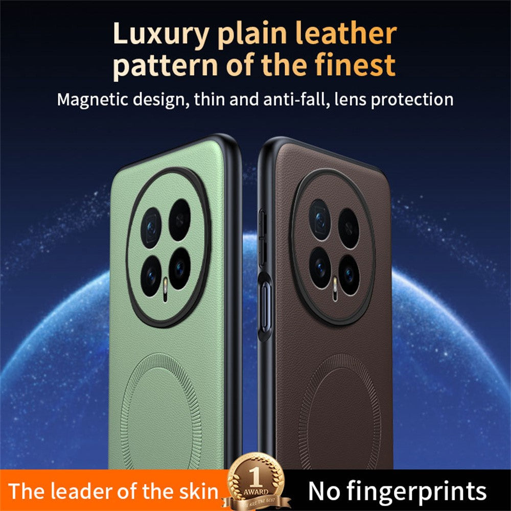 For Honor Magic8 5G Case Compatible with MagSafe Leather Coated TPU + PC Phone Cover
