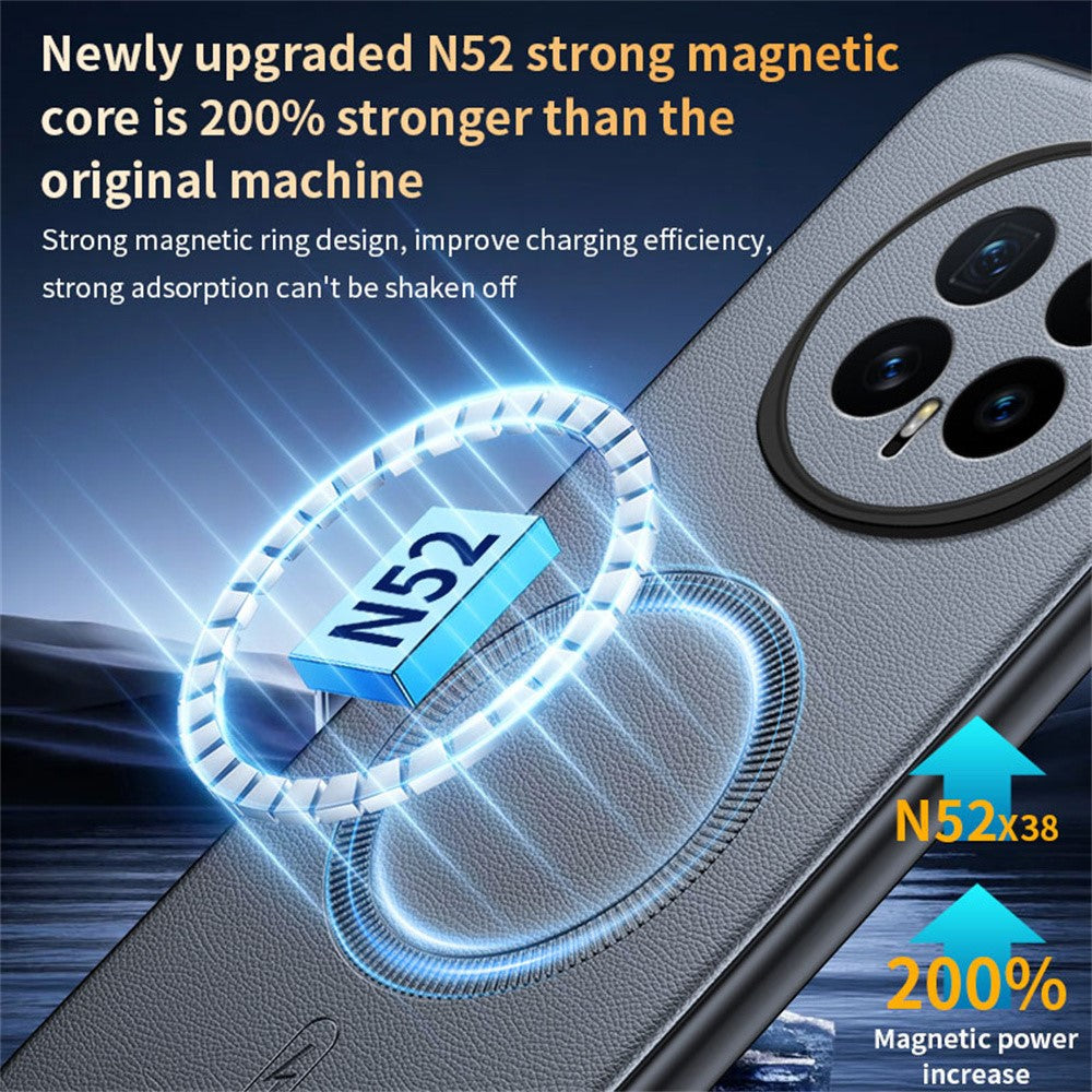 For Honor Magic8 5G Case Compatible with MagSafe Leather Coated TPU + PC Phone Cover