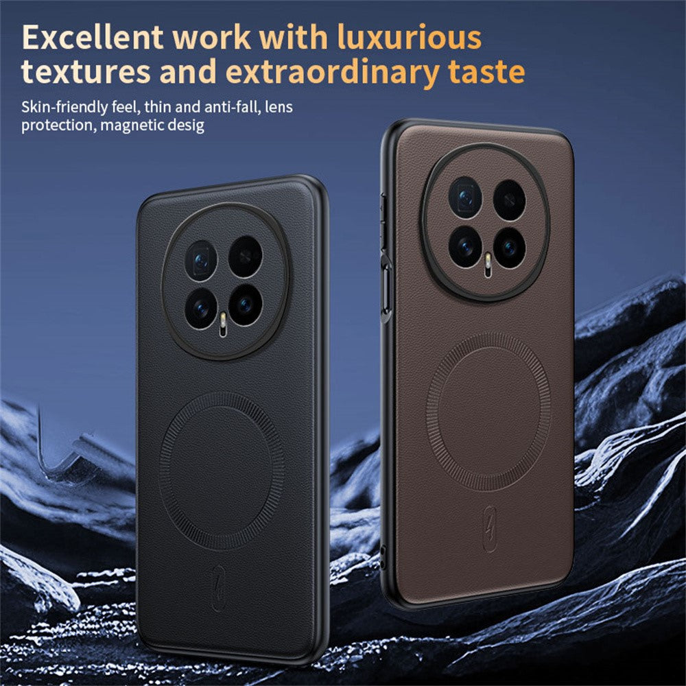 For Honor Magic8 5G Case Compatible with MagSafe Leather Coated TPU + PC Phone Cover