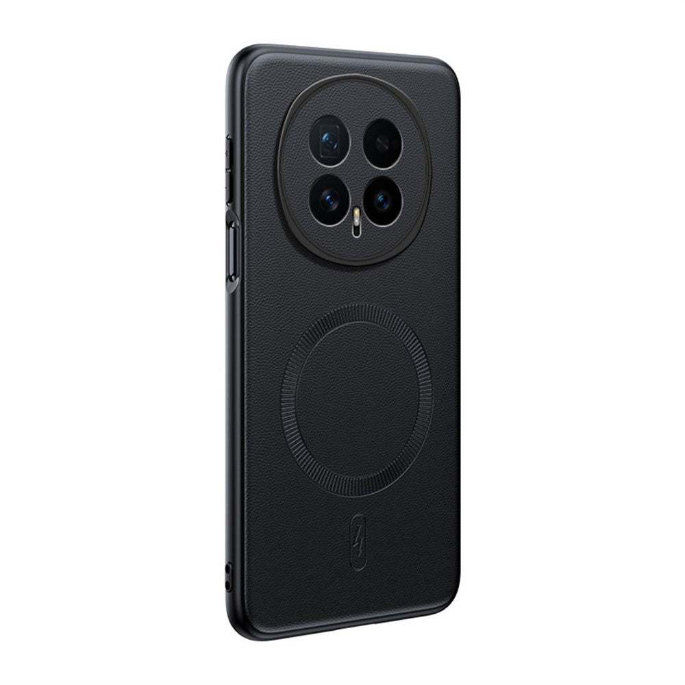 For Honor Magic8 5G Case Compatible with MagSafe Leather Coated TPU + PC Phone Cover