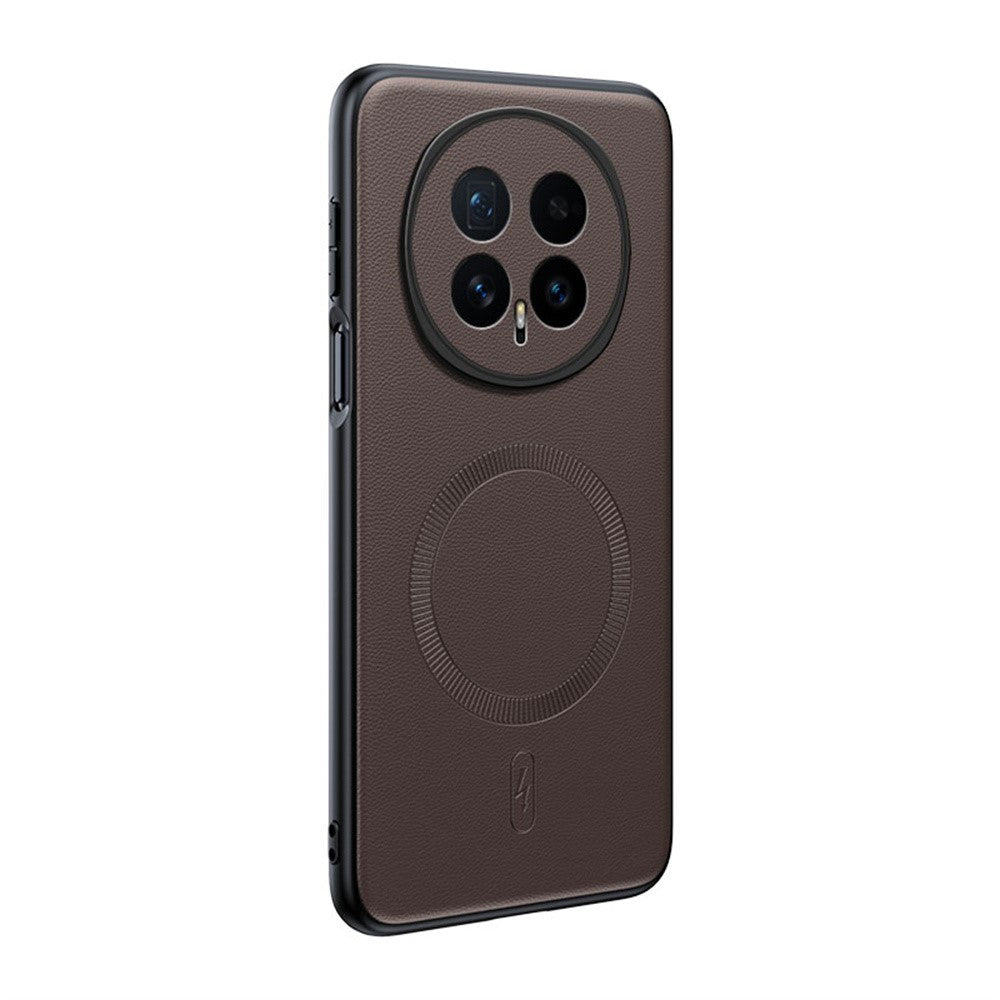 For Honor Magic8 5G Case Compatible with MagSafe Leather Coated TPU + PC Phone Cover