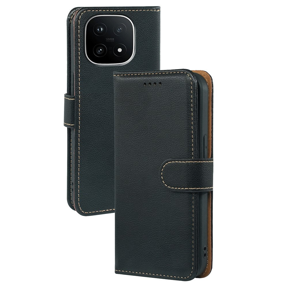 For vivo iQOO 15 5G Case RFID Blocking Wallet Litchi Texture Leather Phone Cover Magnetic Clasp