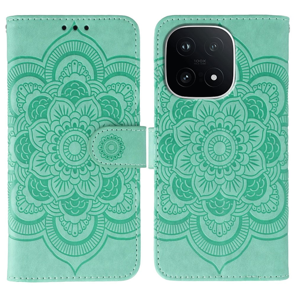 Funda tipo cartera para vivo iQOO 15 5G de piel sintética con diseño de mandala y correa de muñeca. 