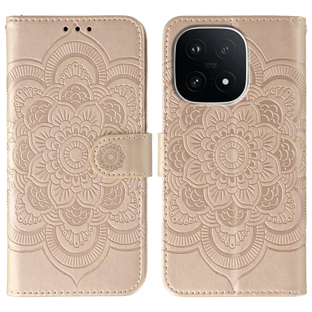 Funda tipo cartera para vivo iQOO 15 5G de piel sintética con diseño de mandala y correa de muñeca. 
