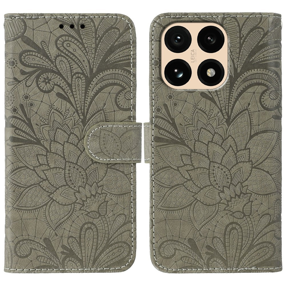 For Xiaomi 15T Case Lace Flowers PU Leather Flip Wallet Phone Cover