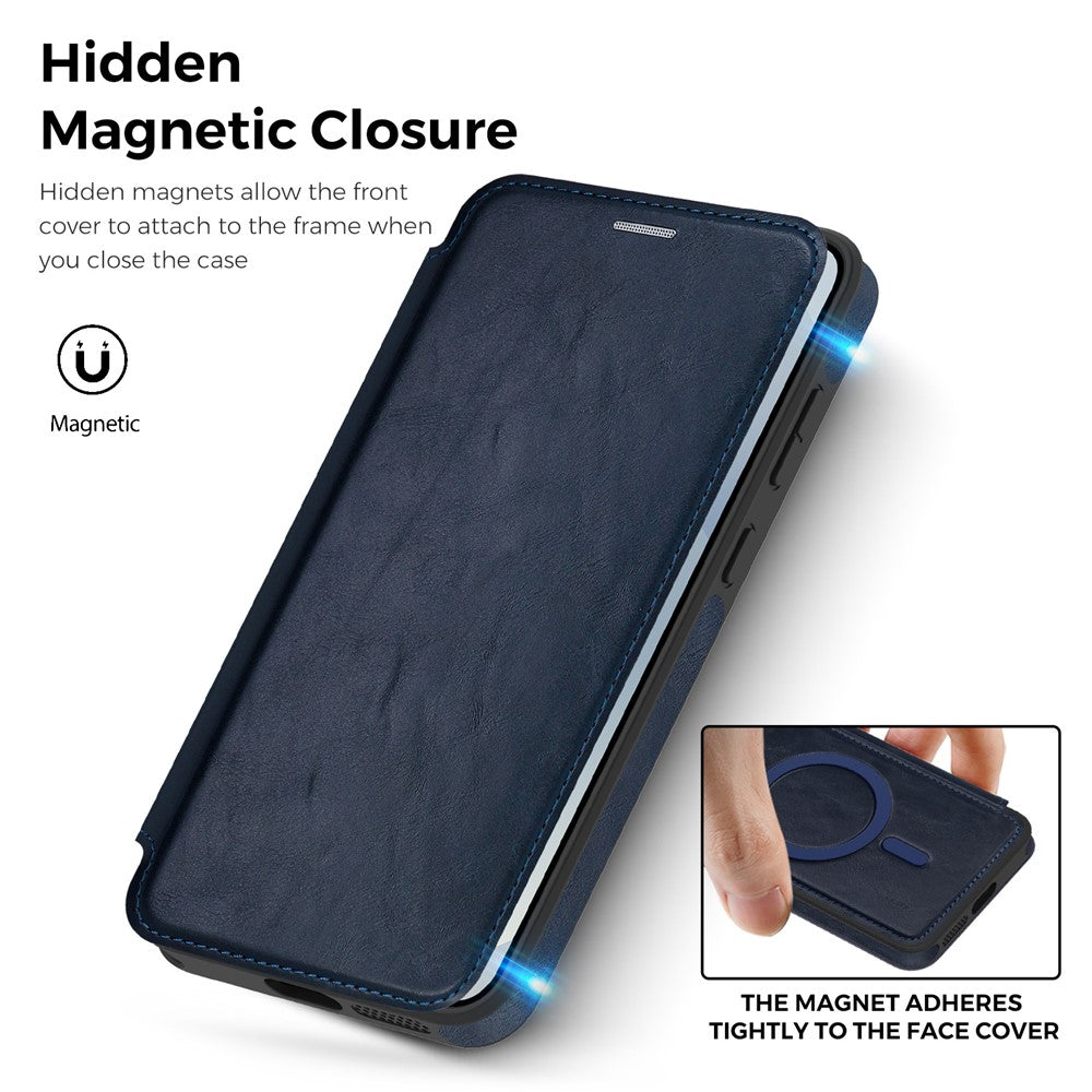For Samsung Galaxy S25 FE Case Compatible with MagSafe RFID Blocking Card Holder Leather Phone Cover