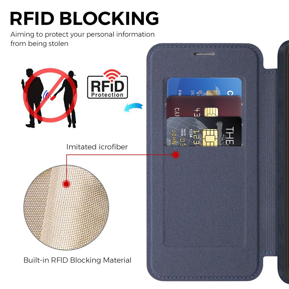 For Samsung Galaxy S25 FE Case Compatible with MagSafe RFID Blocking Card Holder Leather Phone Cover