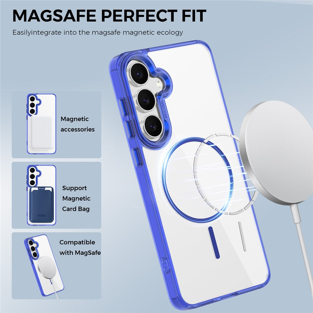 For Samsung Galaxy S25 FE Magnetic Case Compatible with MagSafe TPU PC Clear Phone Cover