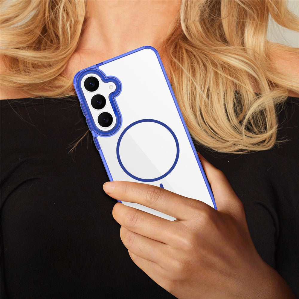 For Samsung Galaxy S25 FE Magnetic Case Compatible with MagSafe TPU PC Clear Phone Cover