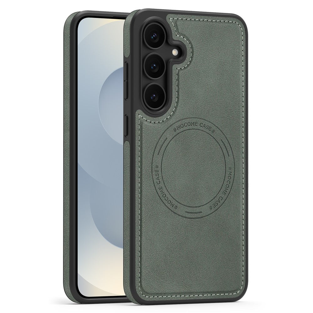 For Samsung Galaxy S25 FE Case Compatible with MagSafe Leather Back Phone Cover