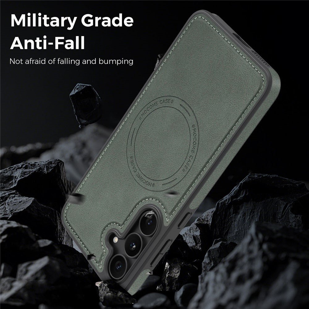 For Samsung Galaxy S25 FE Case Compatible with MagSafe Leather Back Phone Cover