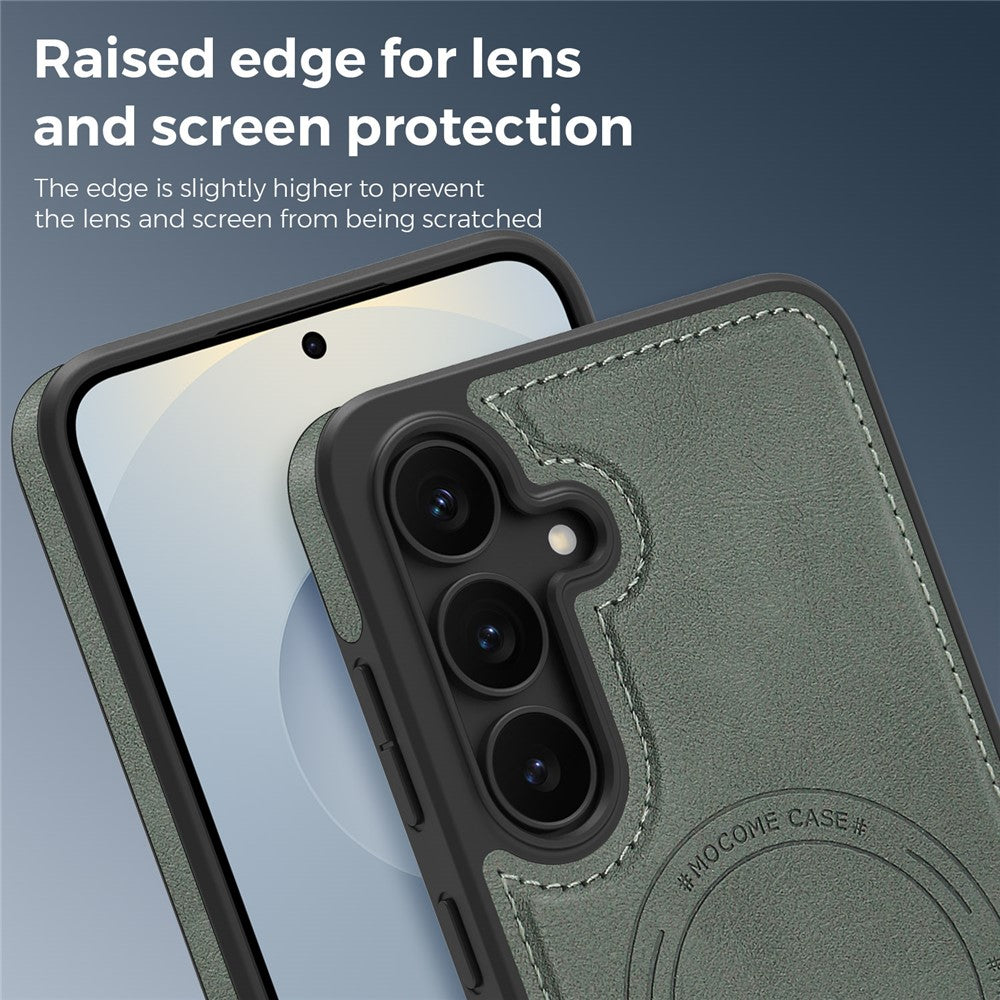 For Samsung Galaxy S25 FE Case Compatible with MagSafe Leather Back Phone Cover