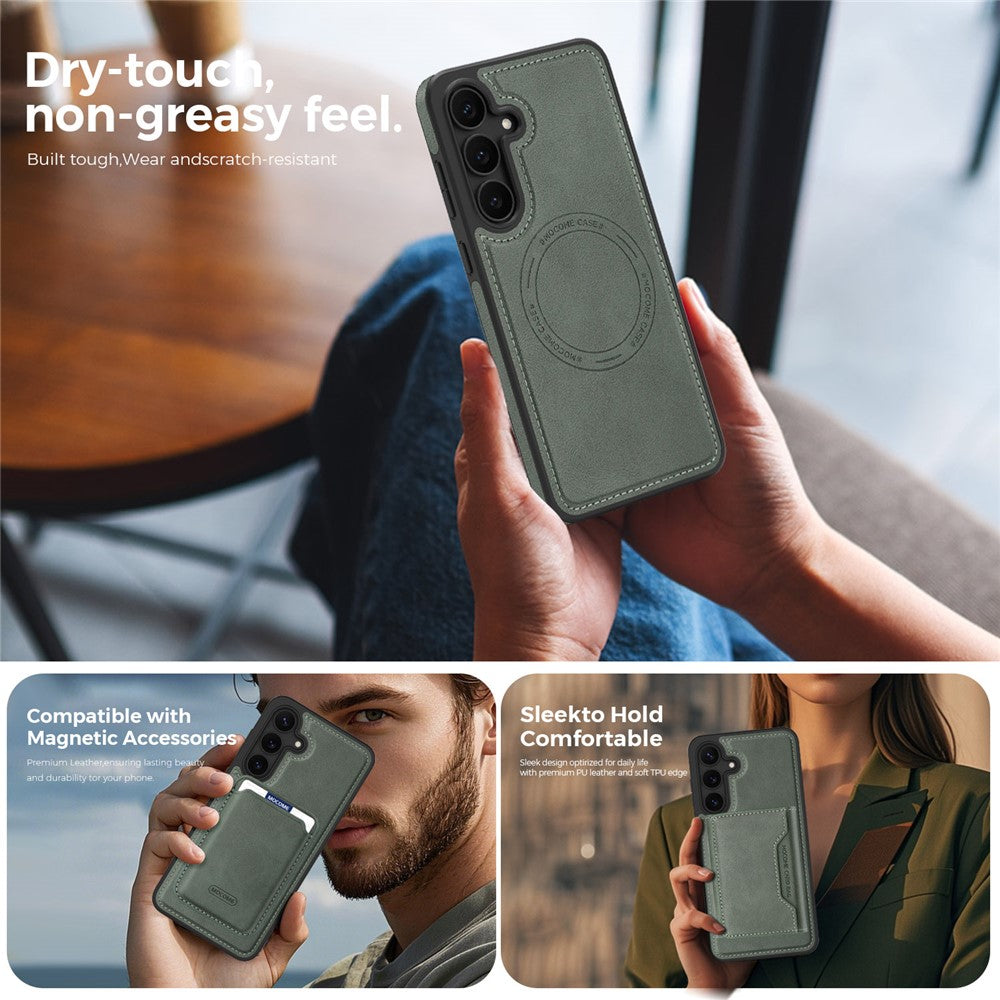 For Samsung Galaxy S25 FE Case Compatible with MagSafe Leather Back Phone Cover