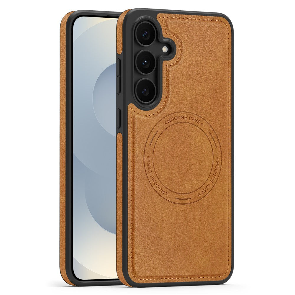 For Samsung Galaxy S25 FE Case Compatible with MagSafe Leather Back Phone Cover