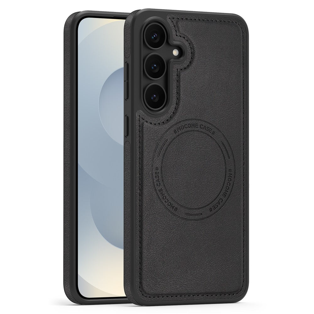 For Samsung Galaxy S25 FE Case Compatible with MagSafe Leather Back Phone Cover