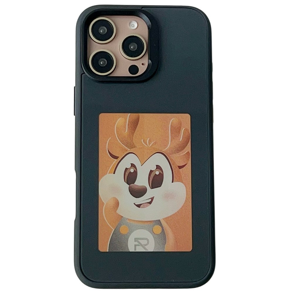 For iPhone 15 Pro Max Smart E-Ink Magnetic Case Lens Kickstand 4 Color HD 4 inch Display NFC DIY Customized Screen