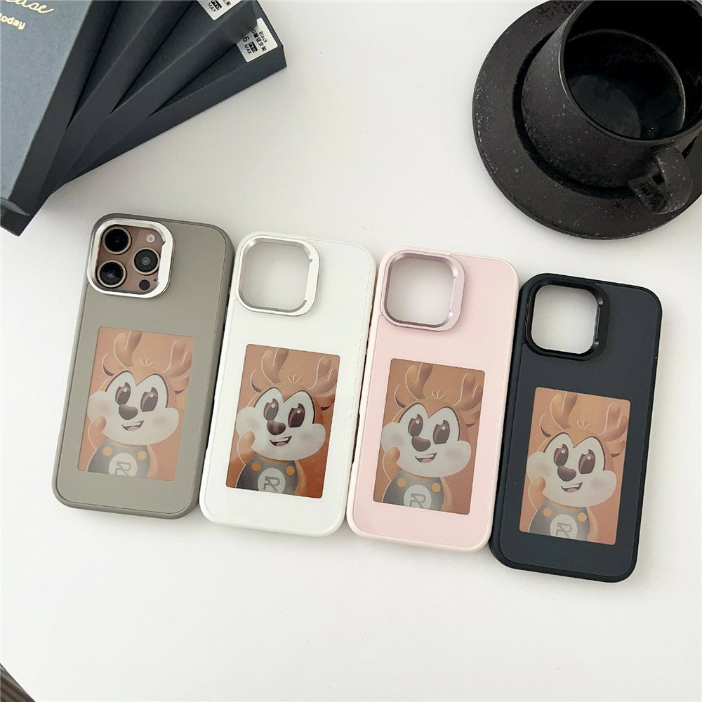 For iPhone 14 Pro Smart E-Ink Magnetic Case Lens Kickstand 4 Color HD 4 inch Display NFC DIY Customized Screen