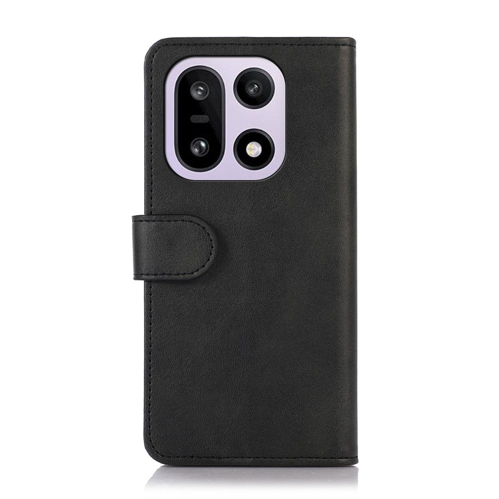 For OnePlus 15 5G Case Cowhide Texture Leather Wallet Phone Cover with Stand