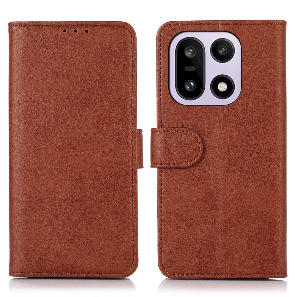 For OnePlus 15 5G Case Cowhide Texture Leather Wallet Phone Cover with Stand