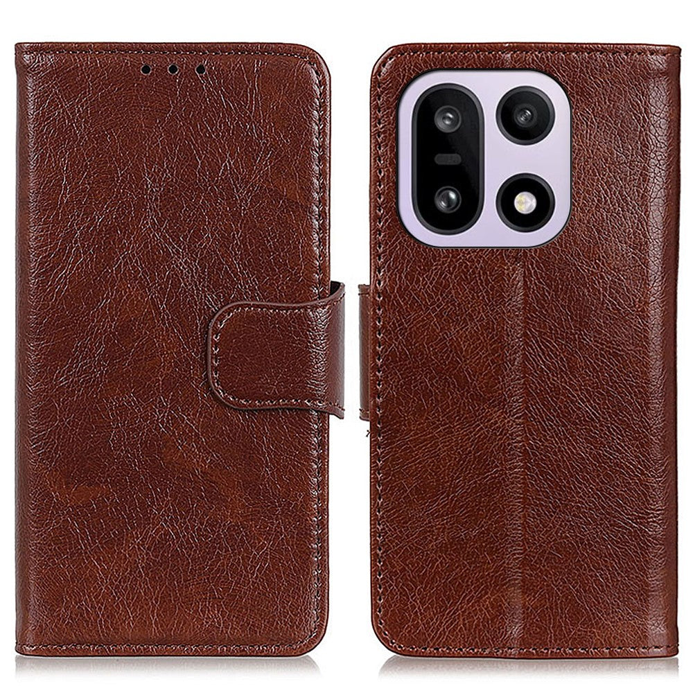 For OnePlus 15 5G Case Nappa Texture Split Leather Wallet Phone Cover