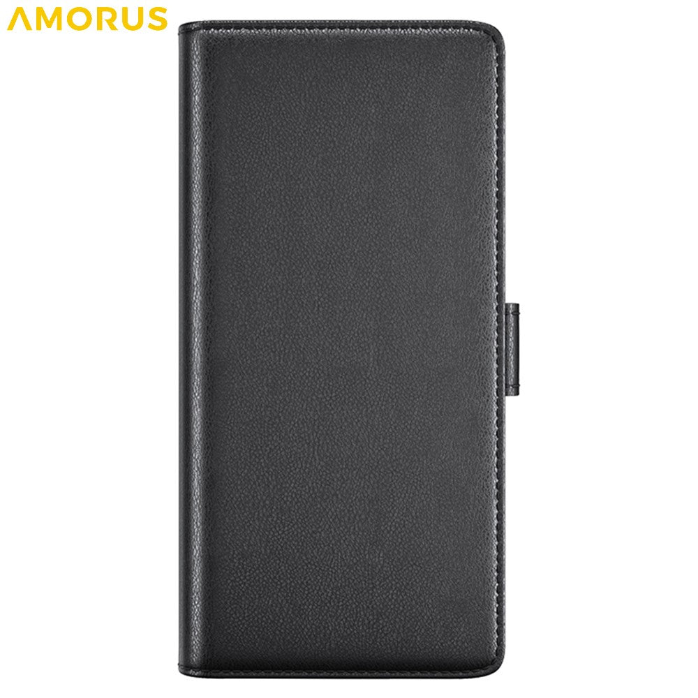 AMORUS For Motorola Moto Edge 50 Ultra 5G  /  Moto X50 Ultra 5G Stand Cases Calf Texture Genuine Split Leather Wallet Phone Cover