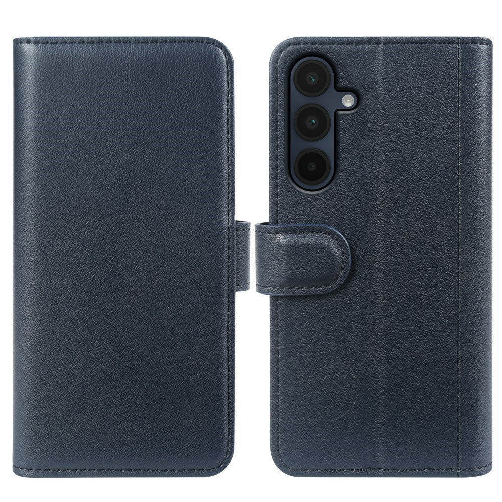 AMORUS For Samsung Galaxy A16 5G / 4G Stand Cases Calf Texture Genuine Split Leather Wallet Phone Cover