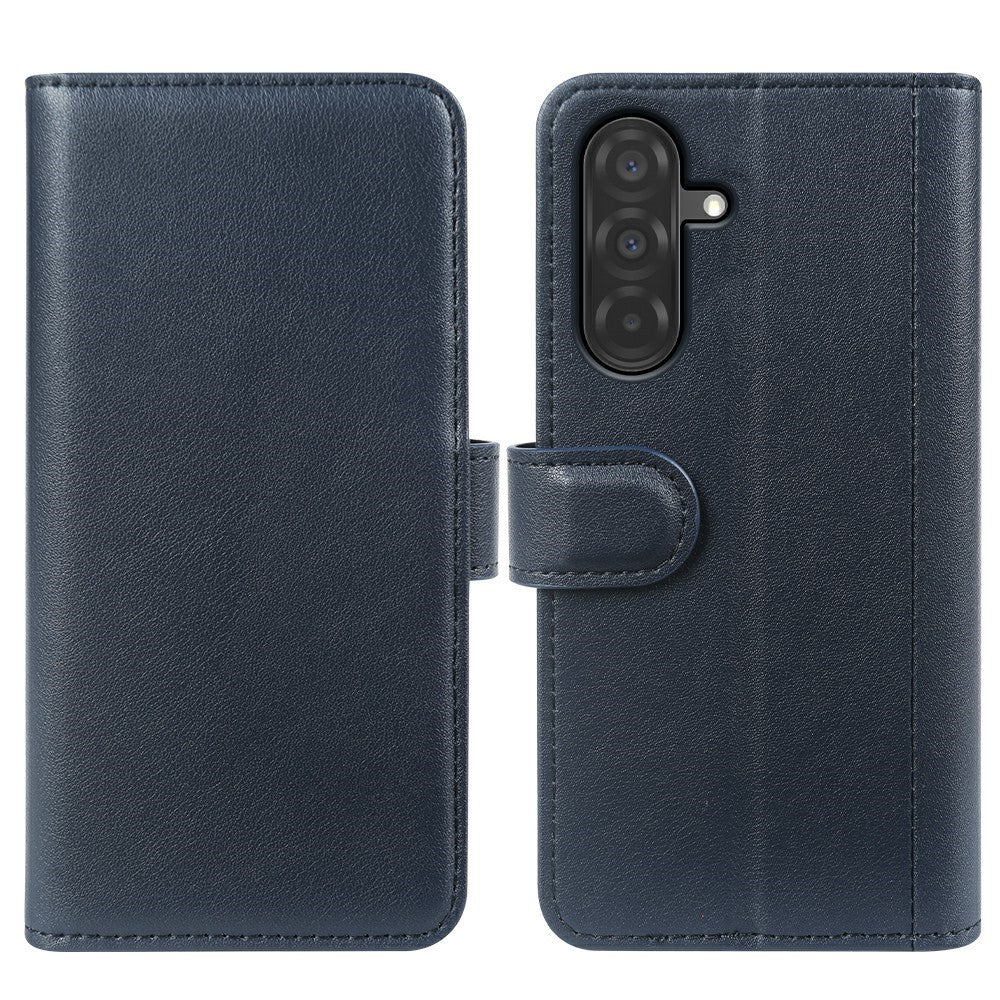 AMORUS For Samsung Galaxy A36 5G / A56 5G Stand Cases Calf Texture Genuine Split Leather Wallet Phone Cover
