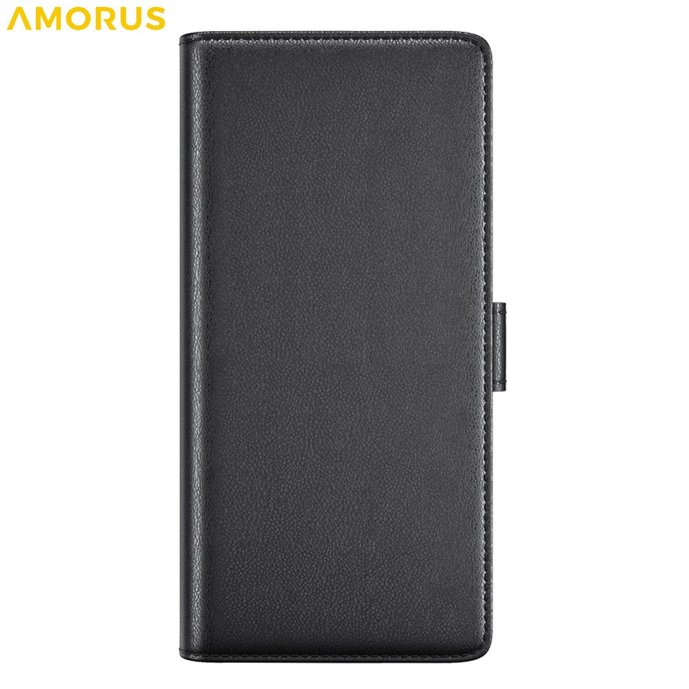AMORUS For Google Pixel 10 / Pixel 10 Pro Stand Cases Calf Texture Genuine Split Leather Wallet Phone Cover