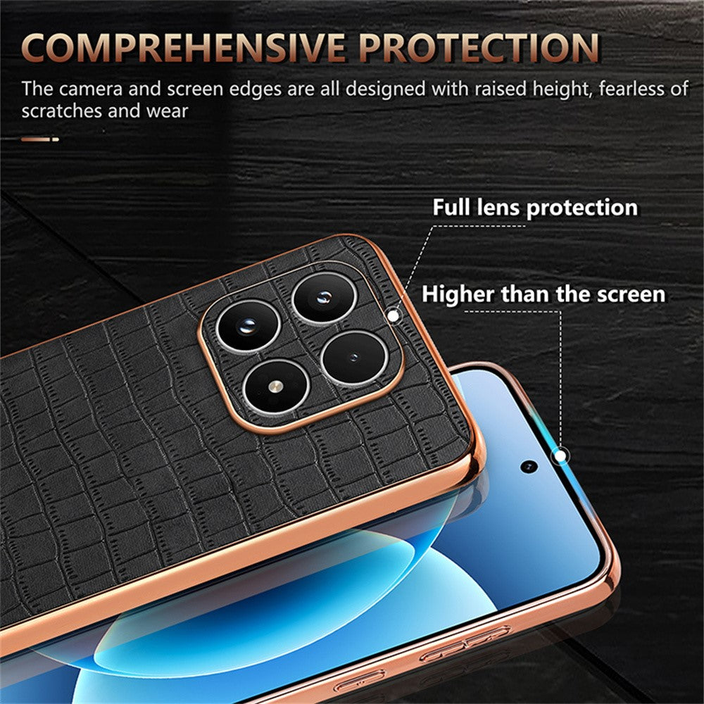 AZNS For Xiaomi 17 Case Electroplating Crocodile Texture PU + TPU Phone Cover