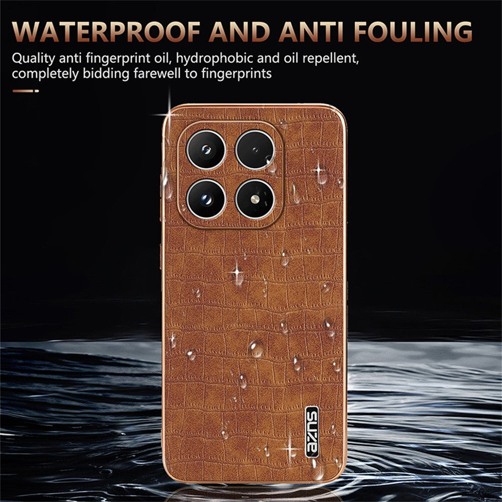 AZNS For Xiaomi 17 Case Electroplating Crocodile Texture PU + TPU Phone Cover