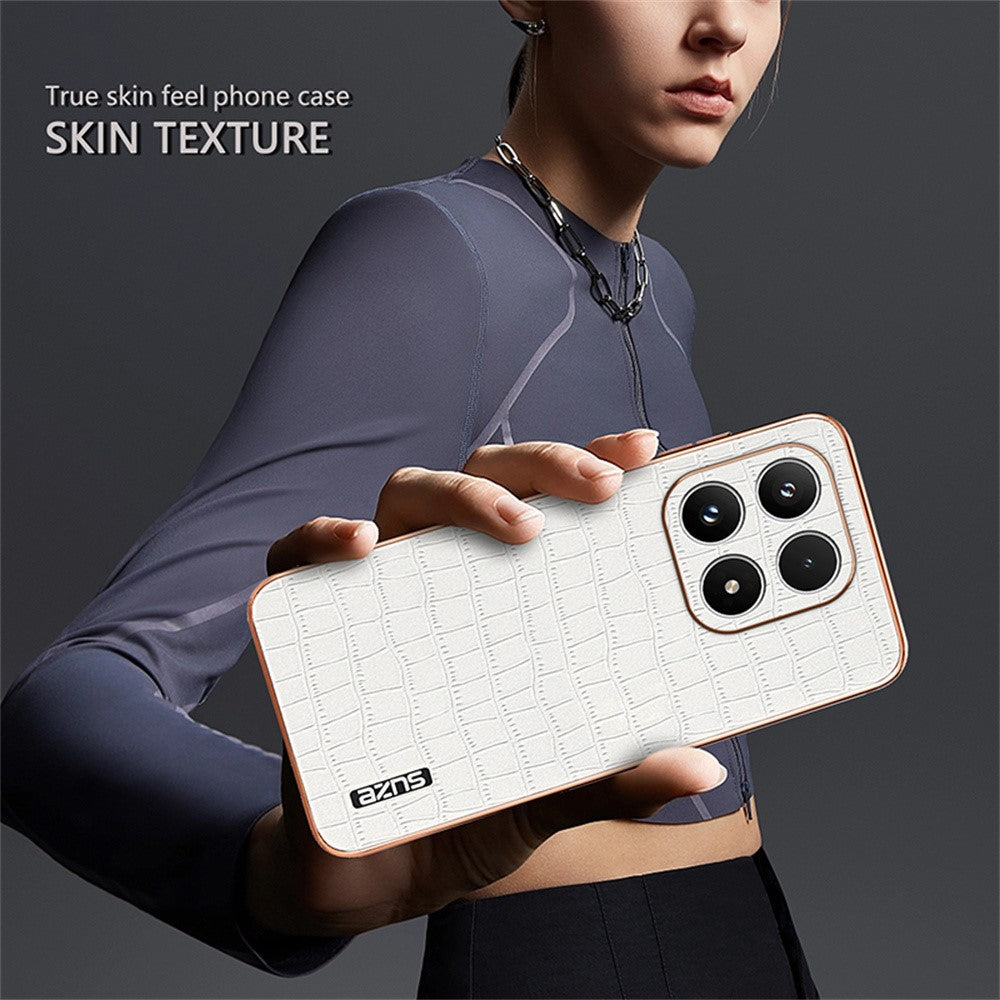 AZNS For Xiaomi 17 Case Electroplating Crocodile Texture PU + TPU Phone Cover