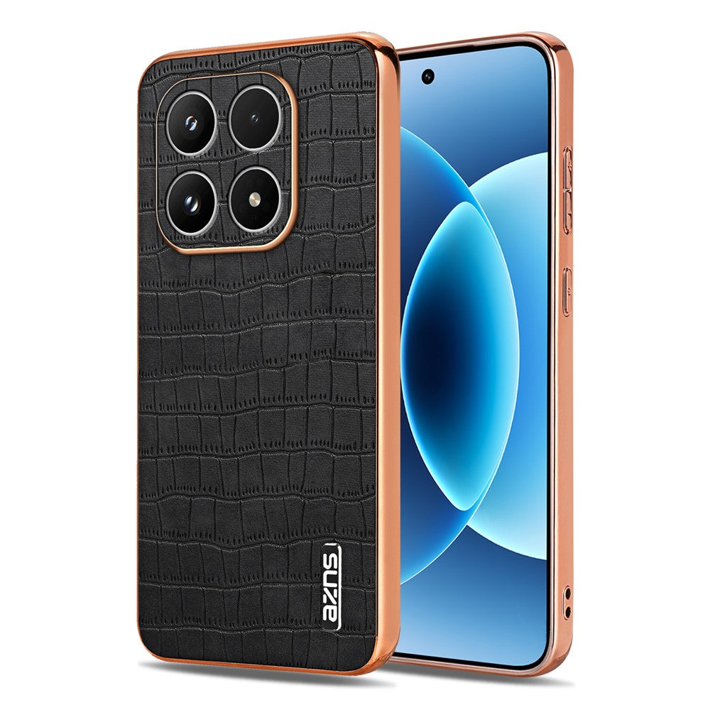 AZNS For Xiaomi 17 Case Electroplating Crocodile Texture PU + TPU Phone Cover