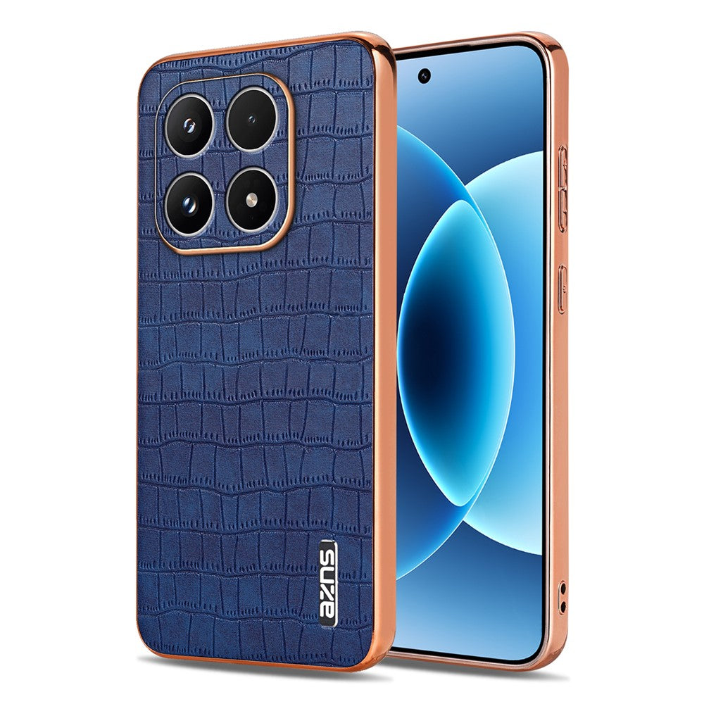 AZNS For Xiaomi 17 Case Electroplating Crocodile Texture PU + TPU Phone Cover