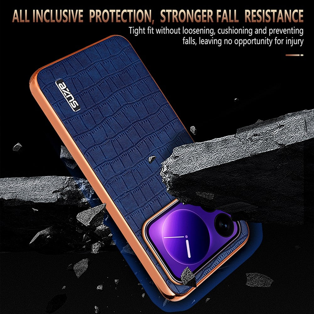 AZNS For Xiaomi 17 Pro Max Case Electroplating Crocodile Texture PU + TPU Phone Cover