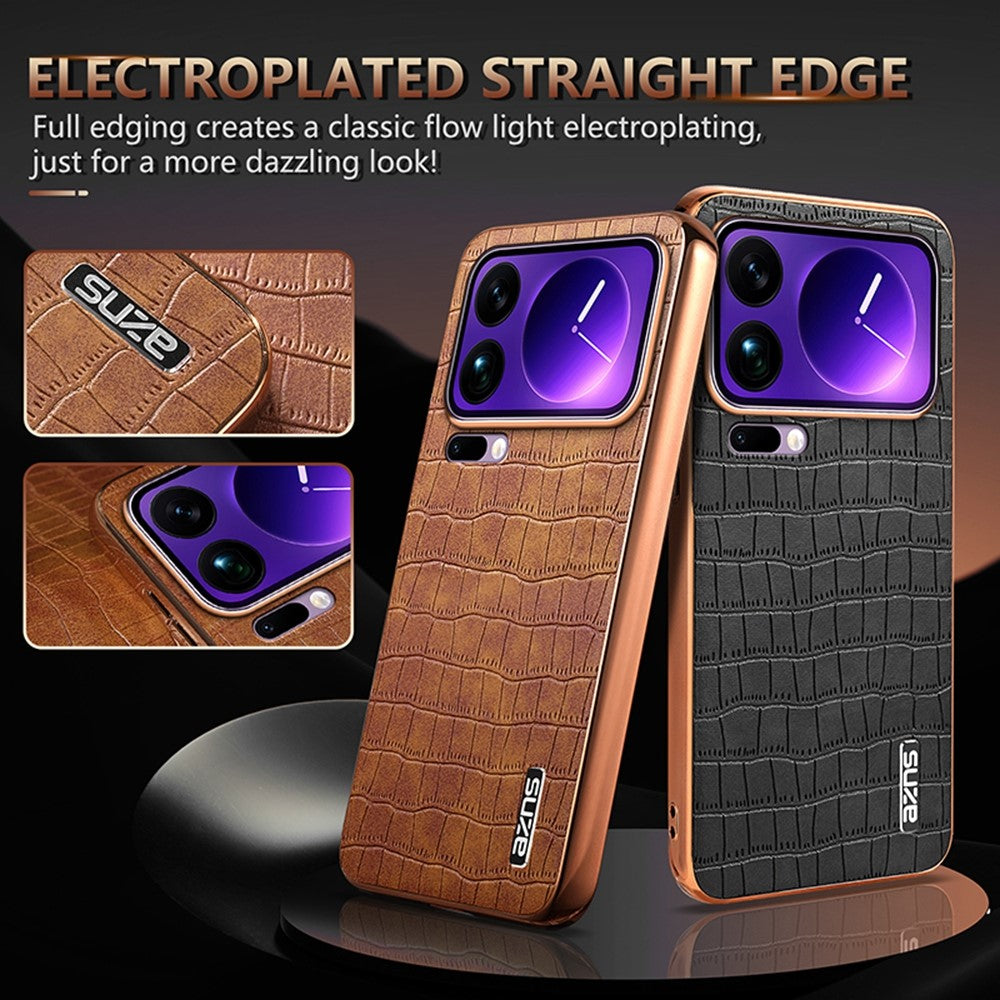 AZNS For Xiaomi 17 Pro Max Case Electroplating Crocodile Texture PU + TPU Phone Cover